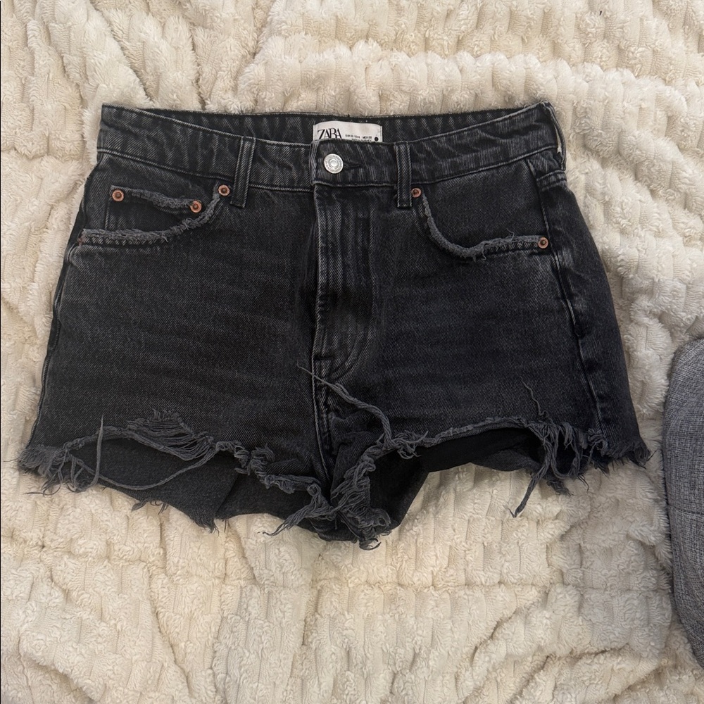 Zara Black Denim Shorts size 6